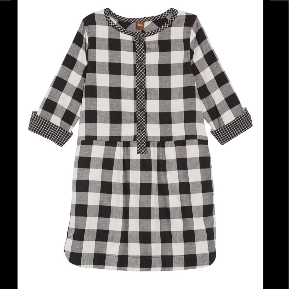 Like New! TEA Plaid black/white dress